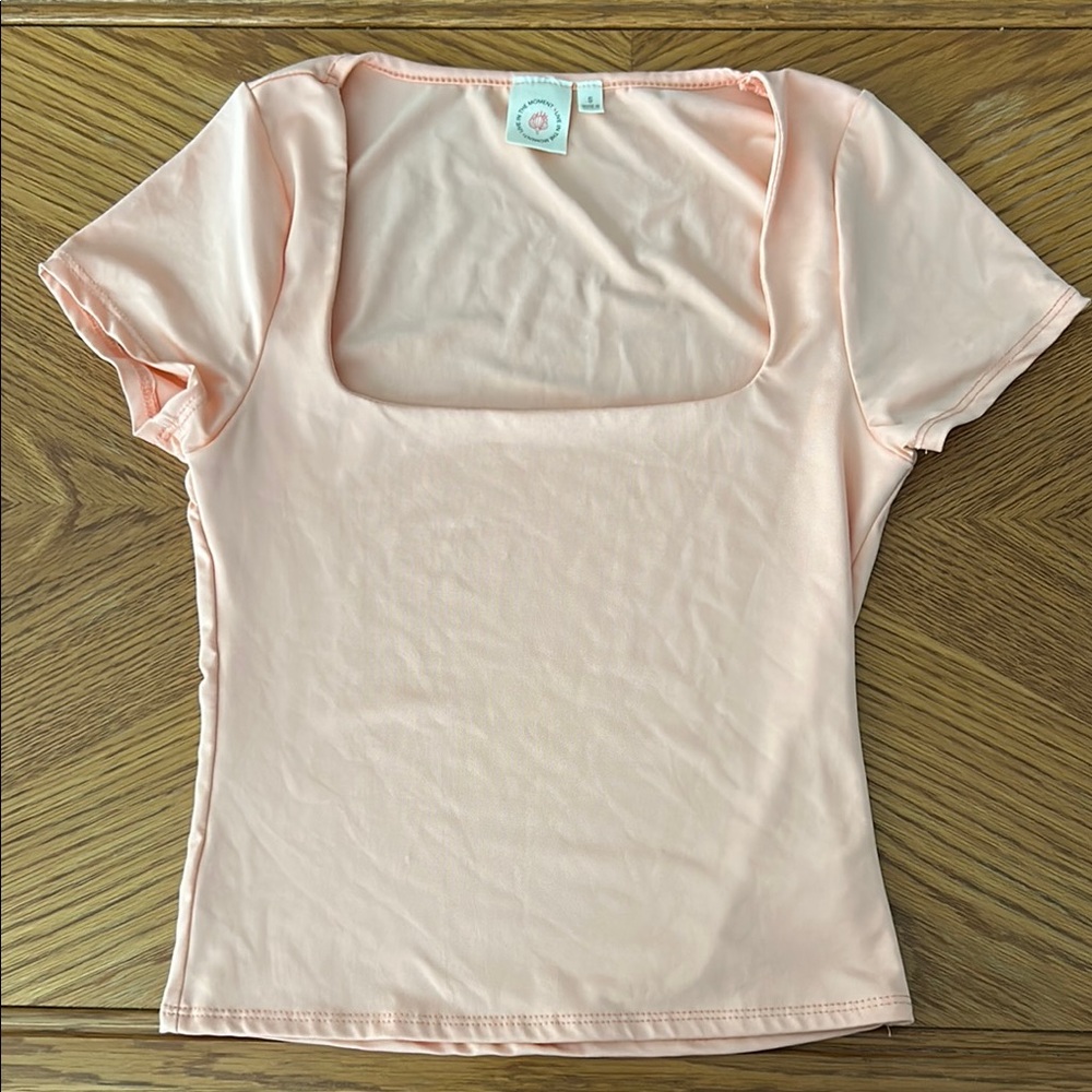 Peach Square Neck Women's Top